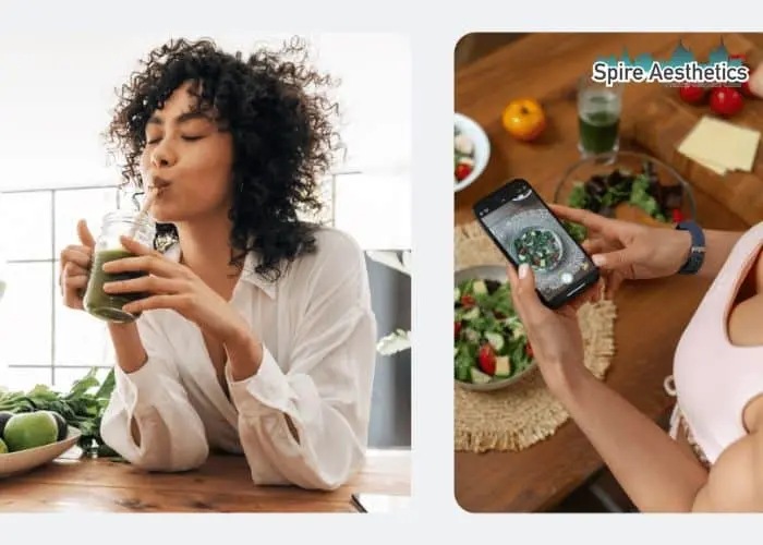 Image of woman looking into her diet and fat freezing Kings Hill to improve her health